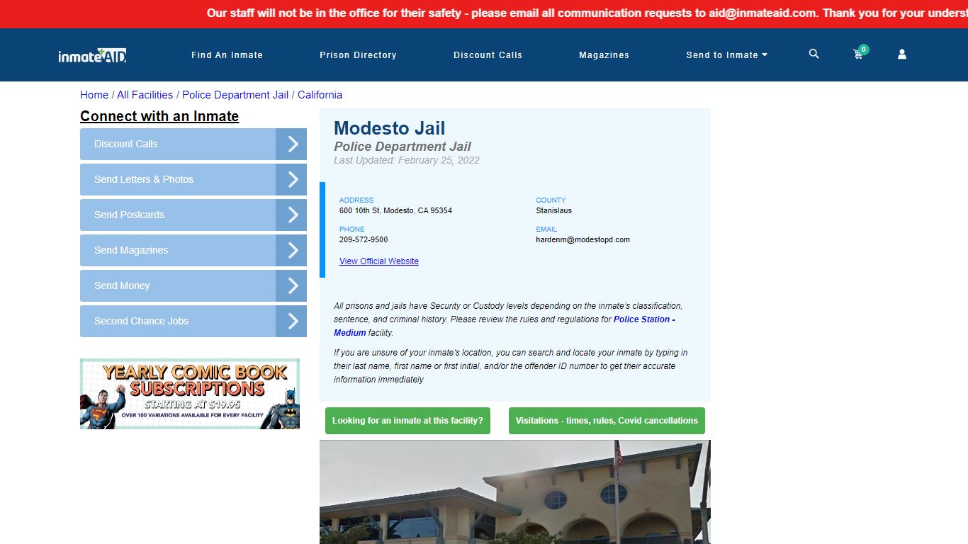 Modesto Jail & Inmate Search - Modesto, CA