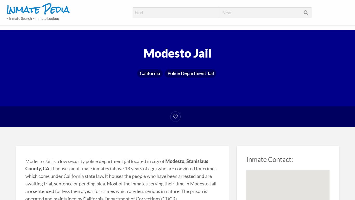 Modesto Jail – Inmate Pedia – Inmate Search – Inmate Lookup